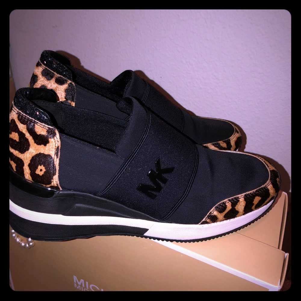 MK Felix Trainers Cheetah Calf Hair